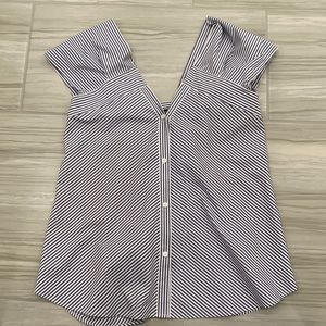 Theory striped blouse.  Can be worn on or off the shoulder.